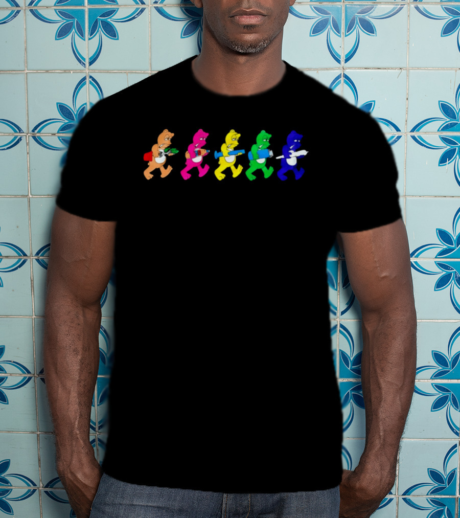 Colorful Cartoon Bears With Vibrant Smoking Accessories T-Shirt