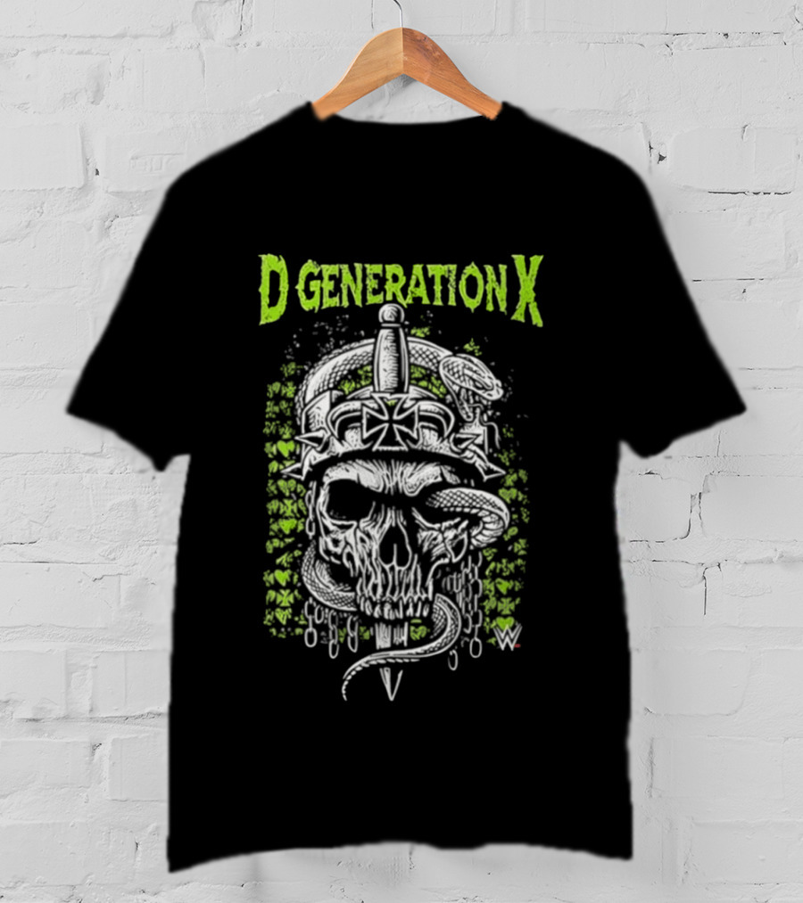 D Generation X WWE Skull Snake Cross Dagger T-Shirt