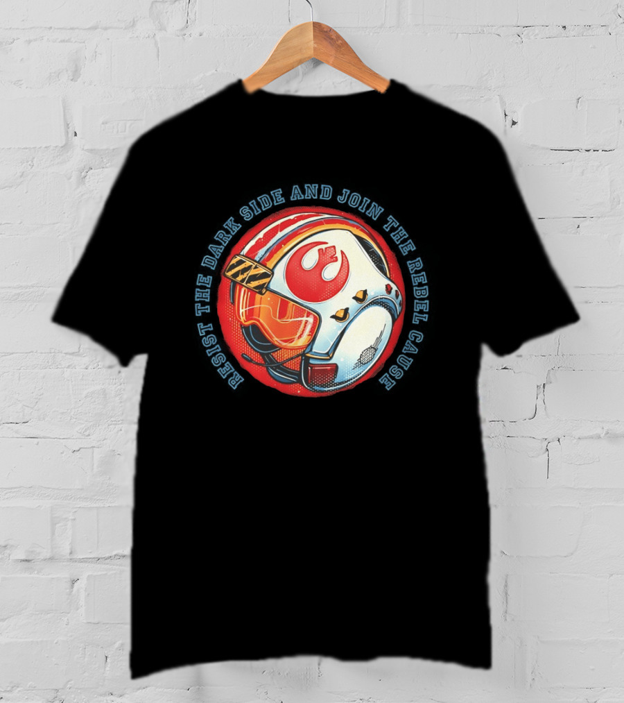 Resist The Dark Side And Join The Rebel Cause Starfighter Helmet T-Shirt