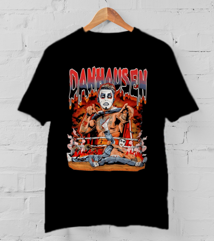 Danhausen Very Nice Very Evil Wrestling Bats Fire Ring Scene T-Shirt