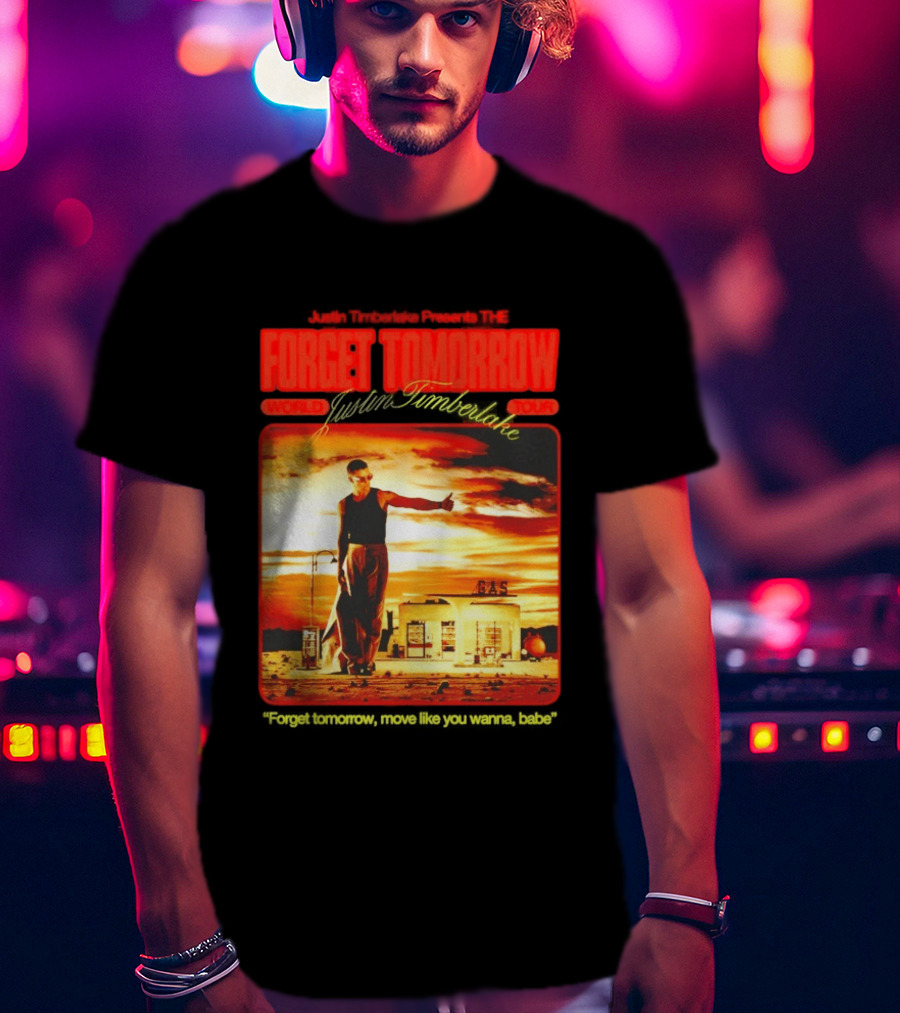 Forget Tomorrow World Tour Justin Timberlake Gas Station Scene T-Shirt