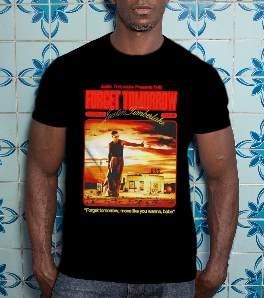 Forget Tomorrow World Tour Justin Timberlake Gas Station Scene T-Shirt