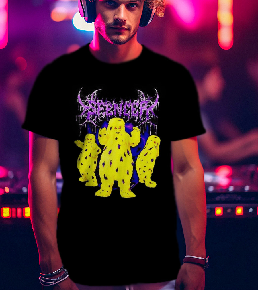 Spencer Death Metal Yeti Trio Purple Smoke Dripping T-Shirt