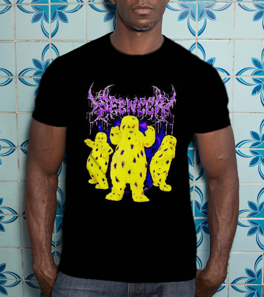 Spencer Death Metal Yeti Trio Purple Smoke Dripping T-Shirt