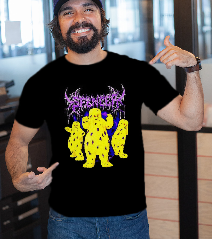 Spencer Death Metal Yeti Trio Purple Smoke Dripping T-Shirt