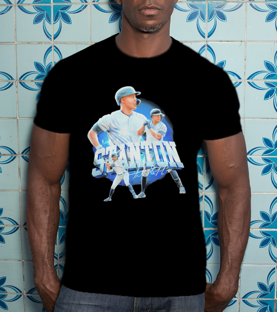 Giancarlo Stanton New York Yankees Baseball Collage T-Shirt