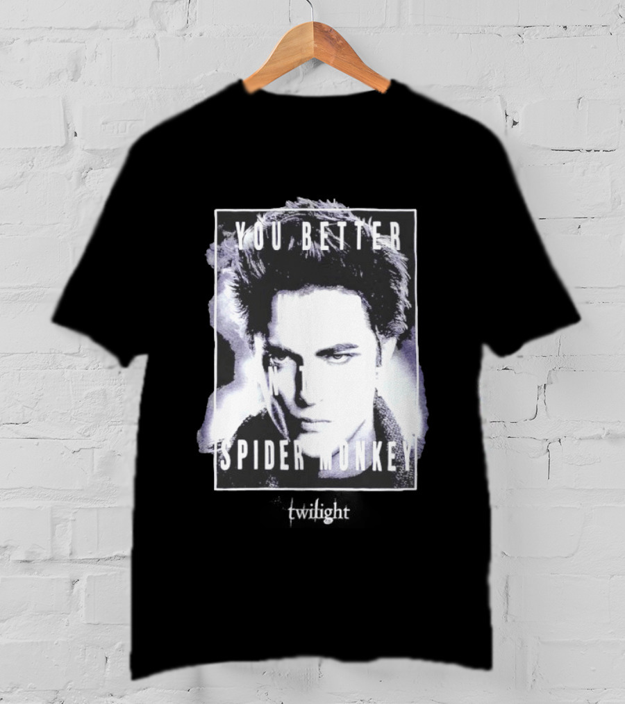 The Twilight Saga You Better Hold On Tight Spider Monkey Edward T-Shirt