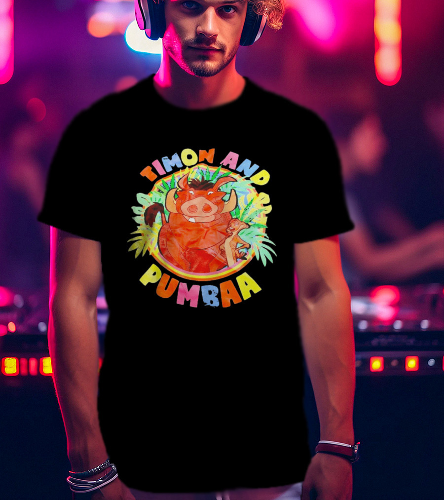 Timon And Pumbaa Colorful Jungle Adventure T-Shirt