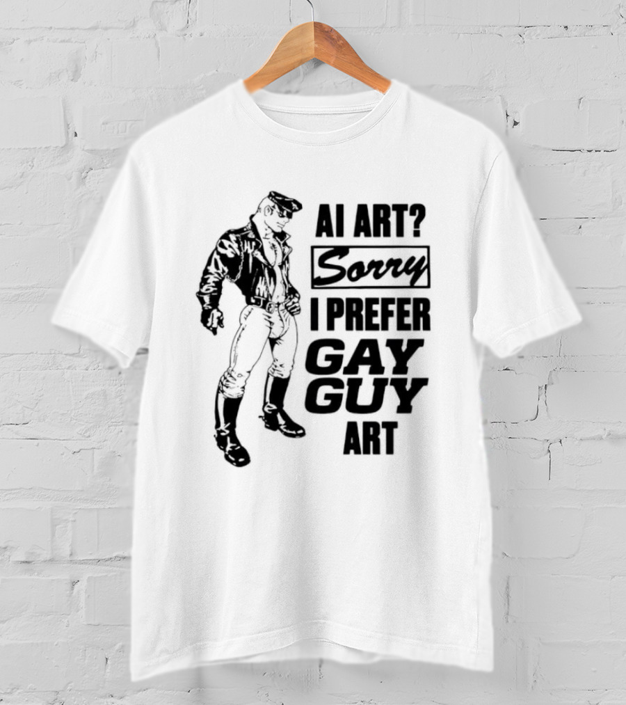 AI Art Sorry I Prefer Gay Guy Art Biker T-Shirt