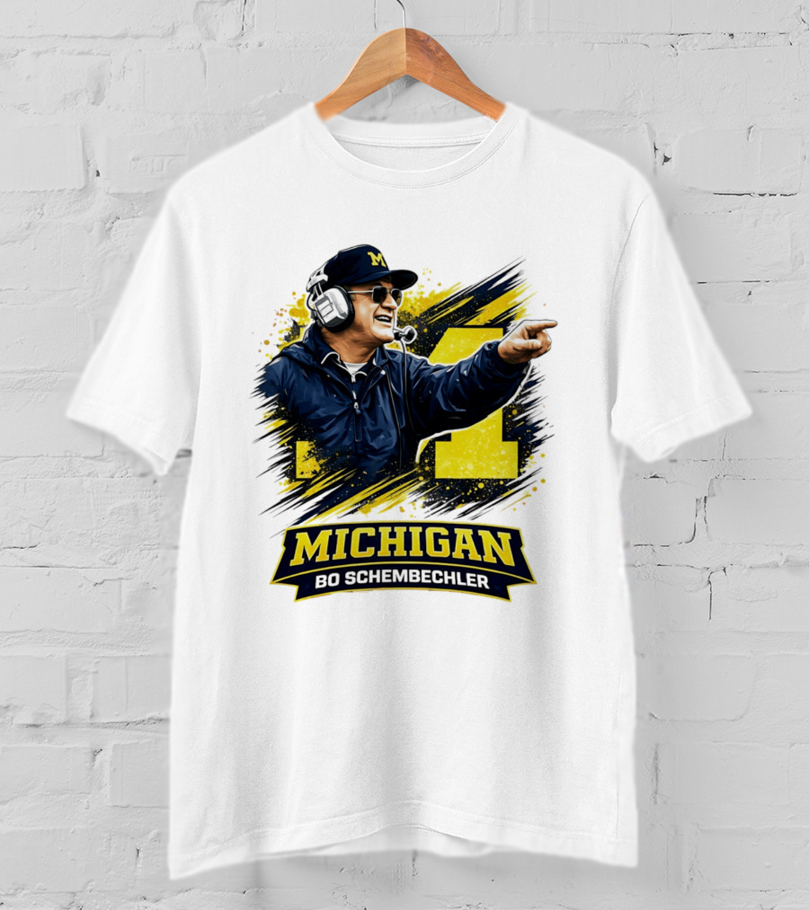 Bo Schembechler Michigan Wolverines Coach Iconic M Football T-Shirt