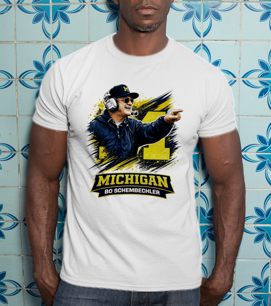 Bo Schembechler Michigan Wolverines Coach Iconic M Football T-Shirt