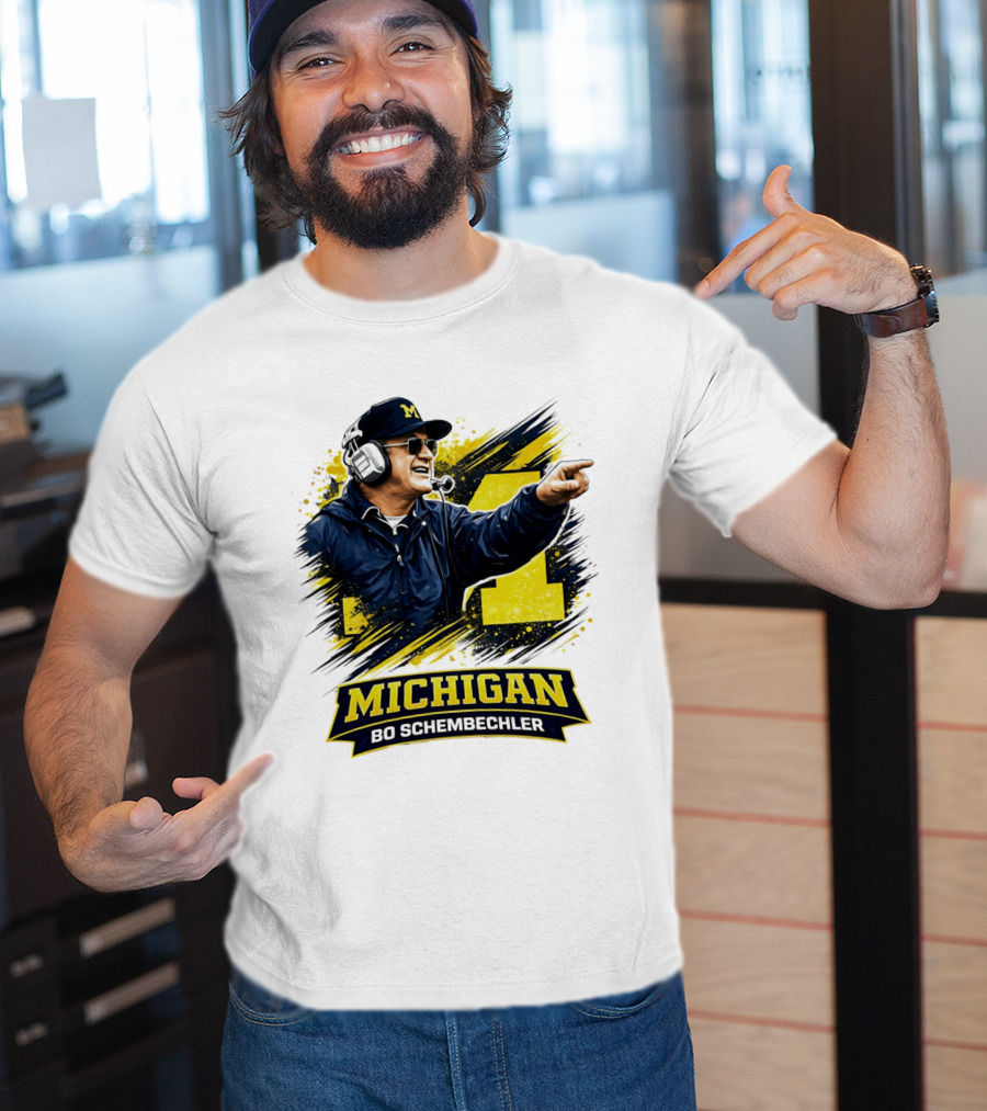 Bo Schembechler Michigan Wolverines Coach Iconic M Football T-Shirt