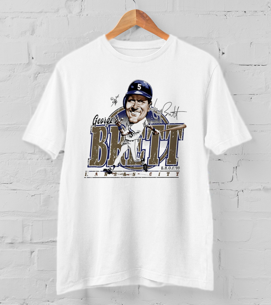 George Brett Kansas City Royals H.O.F. 1999 Bruce Stark T-Shirt