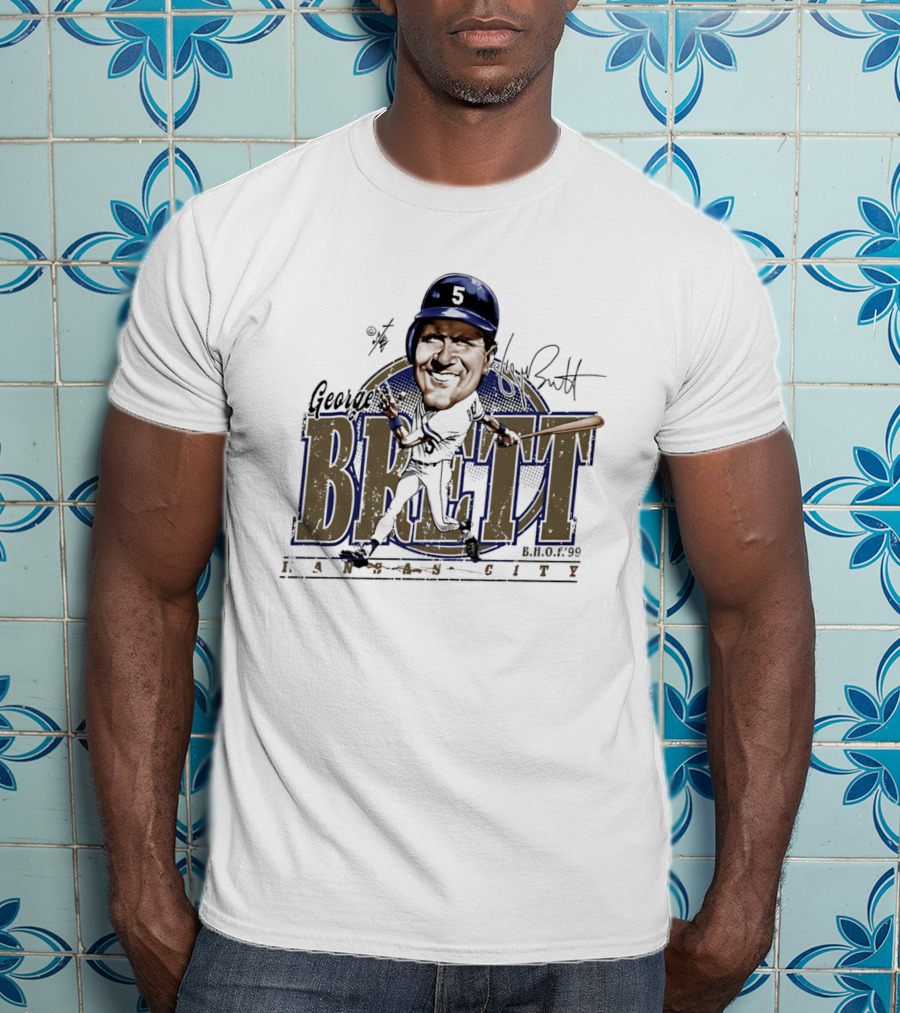 George Brett Kansas City Royals H.O.F. 1999 Bruce Stark T-Shirt