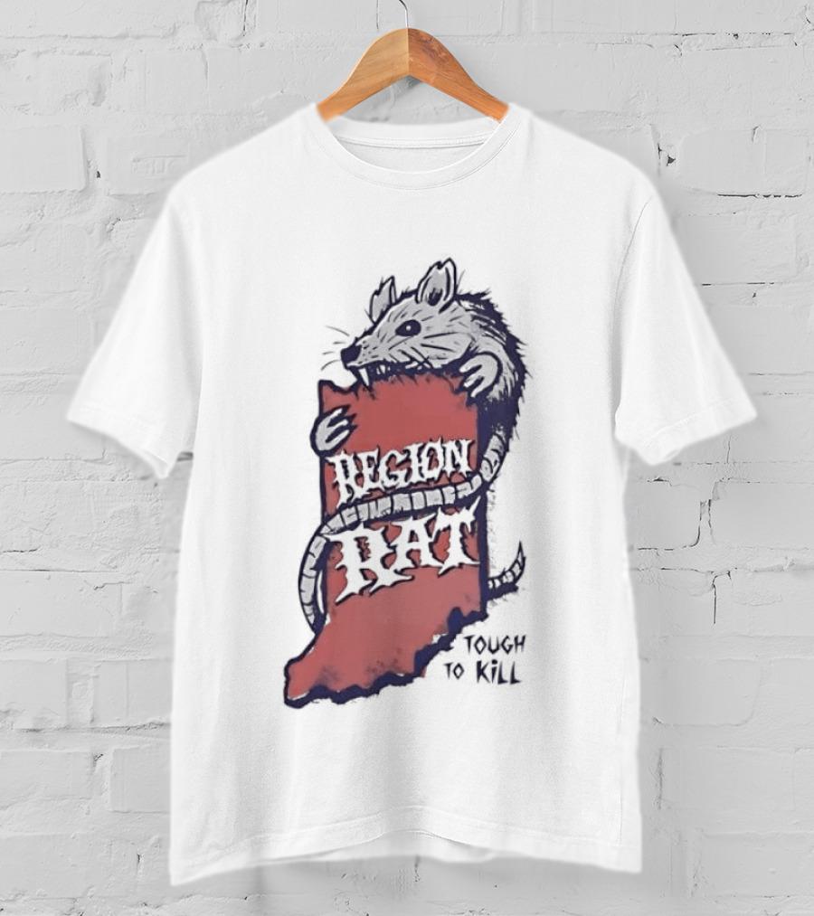 Region Rat Indiana State Map Tough To Kill T-Shirt