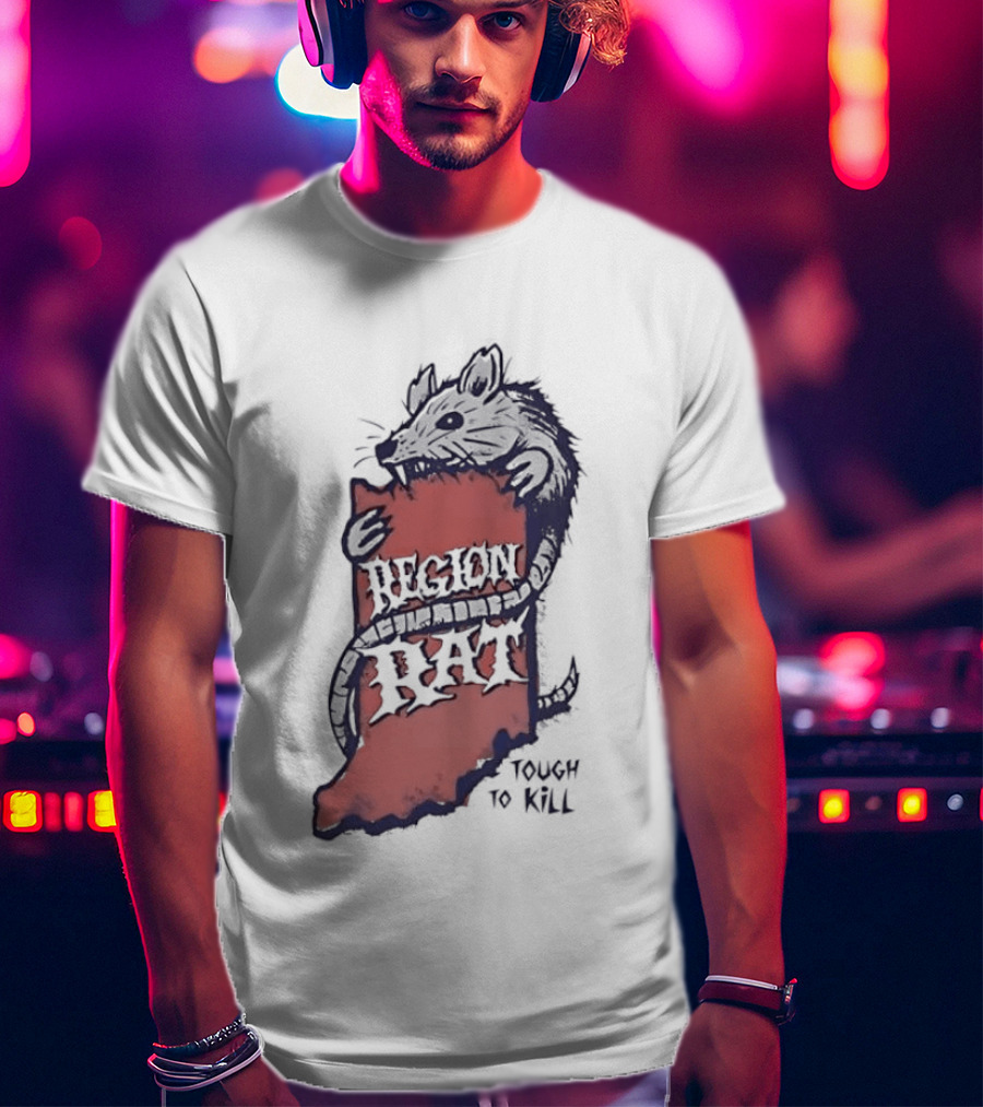 Region Rat Indiana State Map Tough To Kill T-Shirt