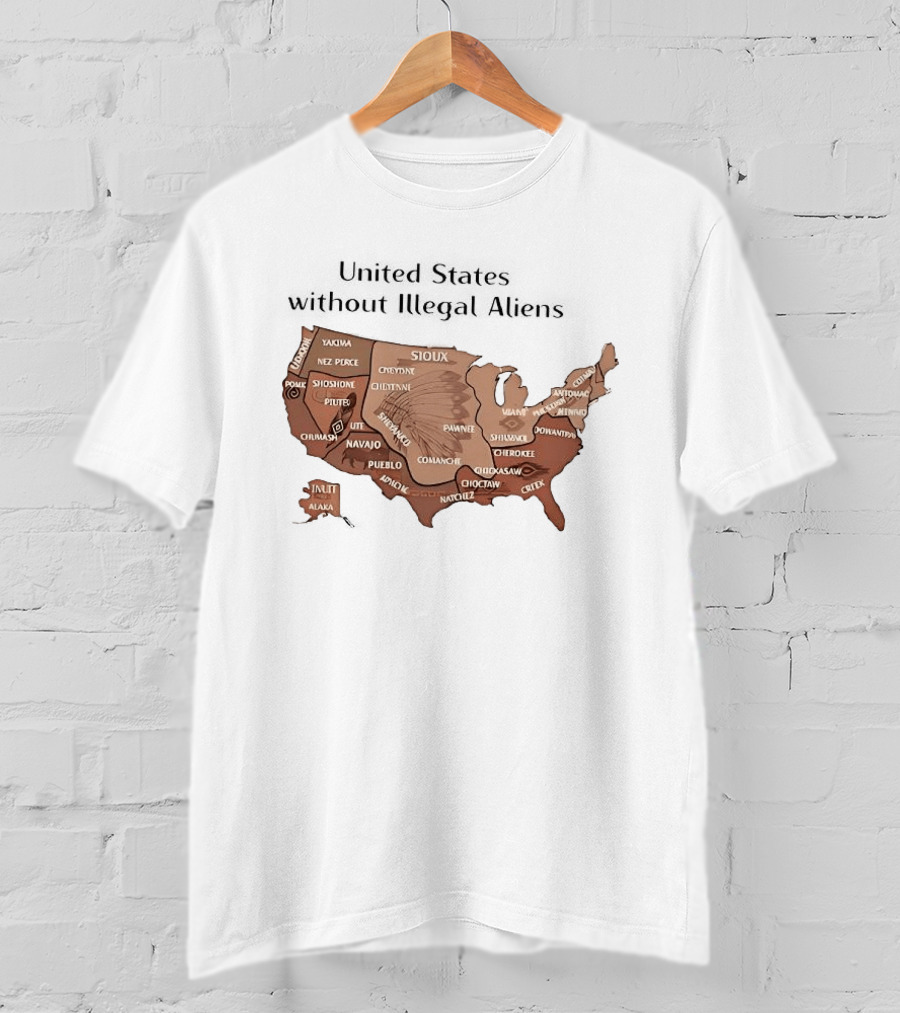 United States Map Featuring Native Tribes And Nations T-Shirt