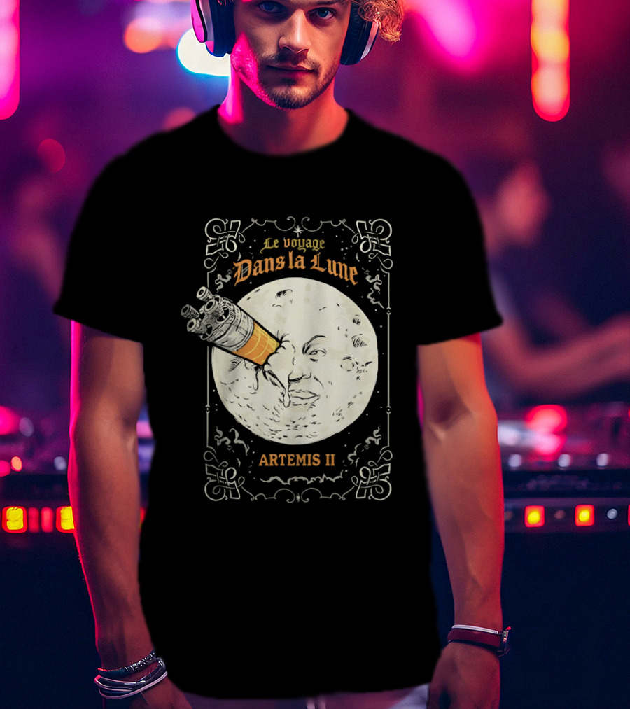 Le Voyage Dans La Lune Artemis II Moon Exploration T-Shirt