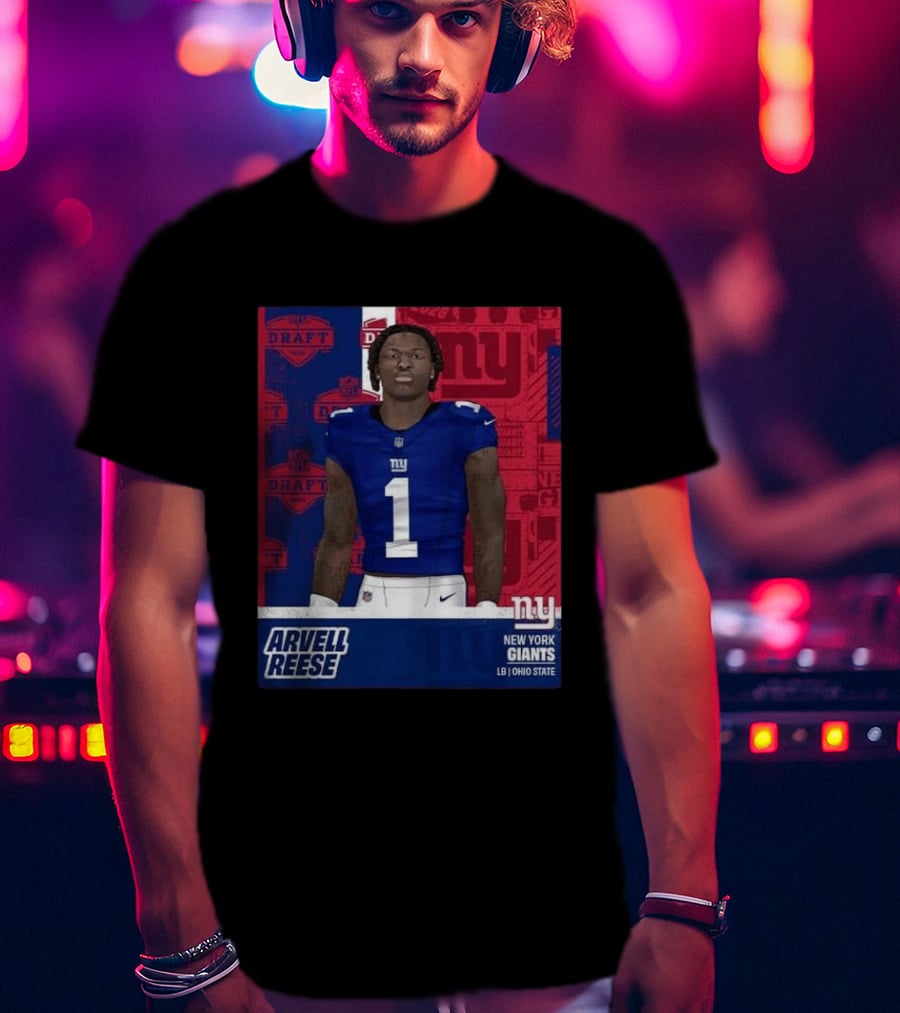 2026 Draft New York Giants Arvell Reese Round 1 Pick 5 LB Ohio State T-Shirt