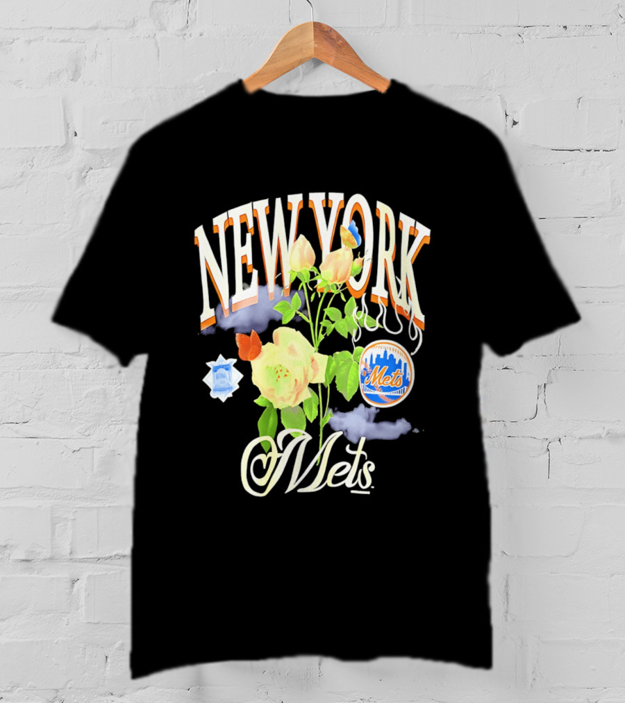 New York Mets Floral Baseball Mets T-Shirt