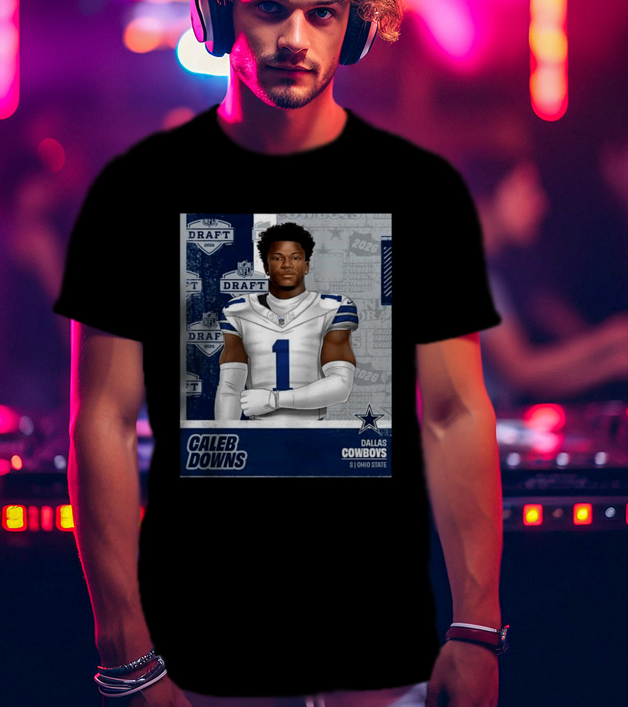 Dallas Cowboys Caleb Downs 2026 Draft Round 1 Pick 11 Ohio State NFL T-Shirt