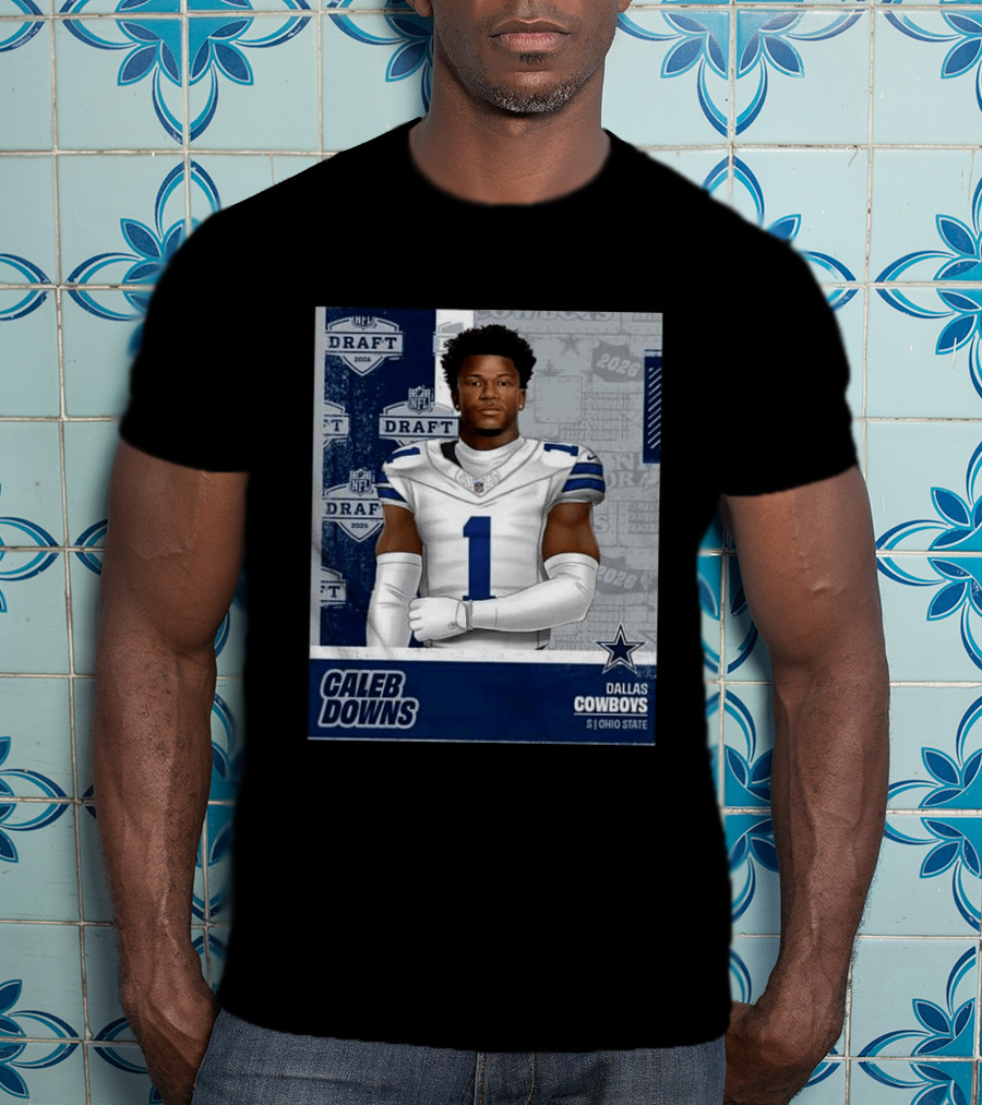 Dallas Cowboys Caleb Downs 2026 Draft Round 1 Pick 11 Ohio State NFL T-Shirt
