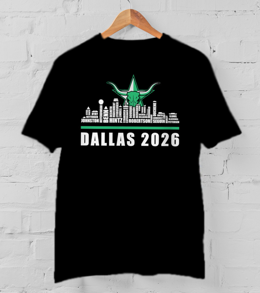 Dallas 2026 City Skyline Bull Star T-Shirt
