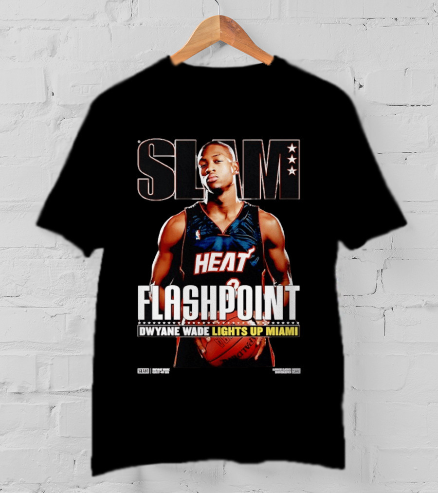 Slam Dwyane Wade Flashpoint Lights Up Miami Heat NBA T-Shirt