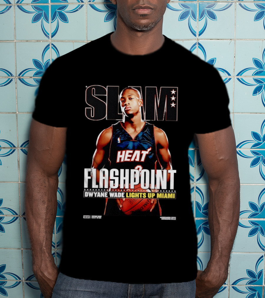 Slam Dwyane Wade Flashpoint Lights Up Miami Heat NBA T-Shirt