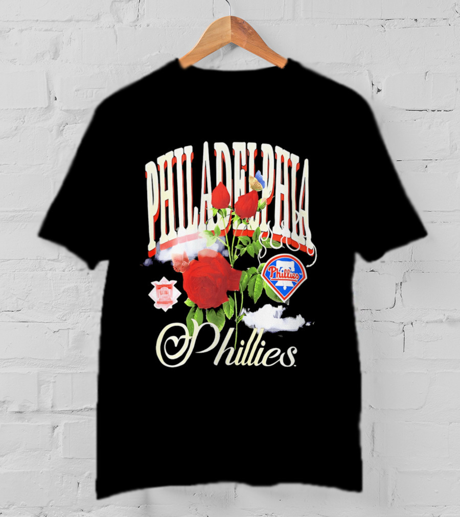 Philadelphia Phillies Roses And Clouds Vintage MLB Fan T-Shirt
