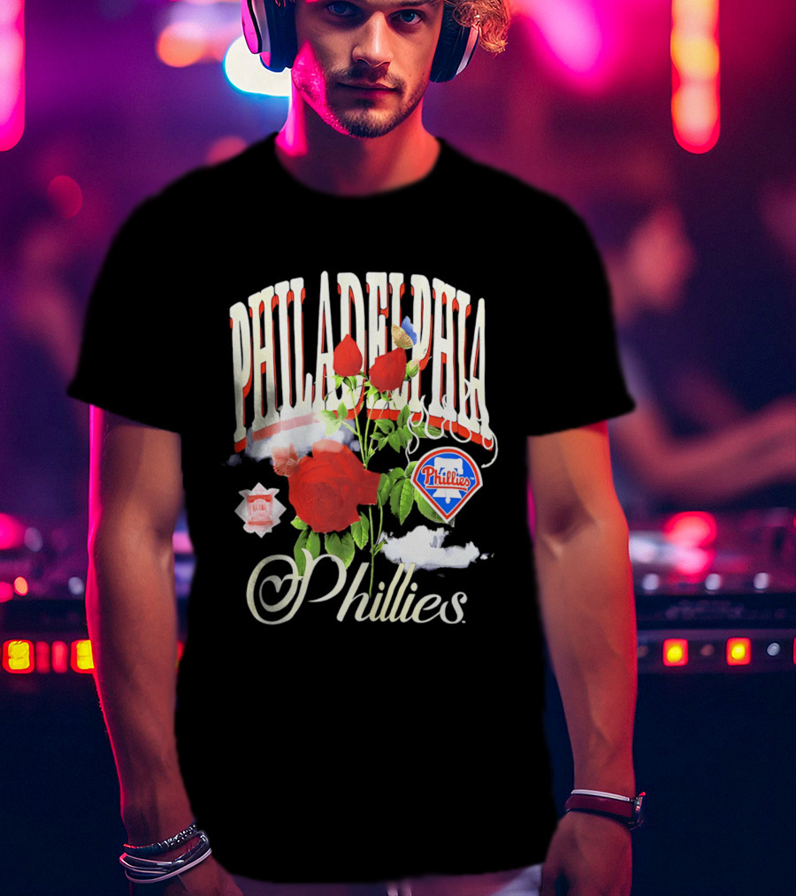 Philadelphia Phillies Roses And Clouds Vintage MLB Fan T-Shirt