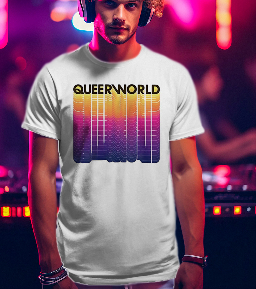 Eternity Queerworld Vibrant Gradient Lines T-Shirt