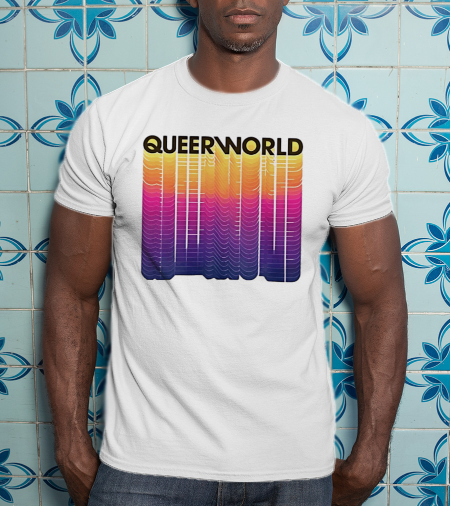 Eternity Queerworld Vibrant Gradient Lines T-Shirt