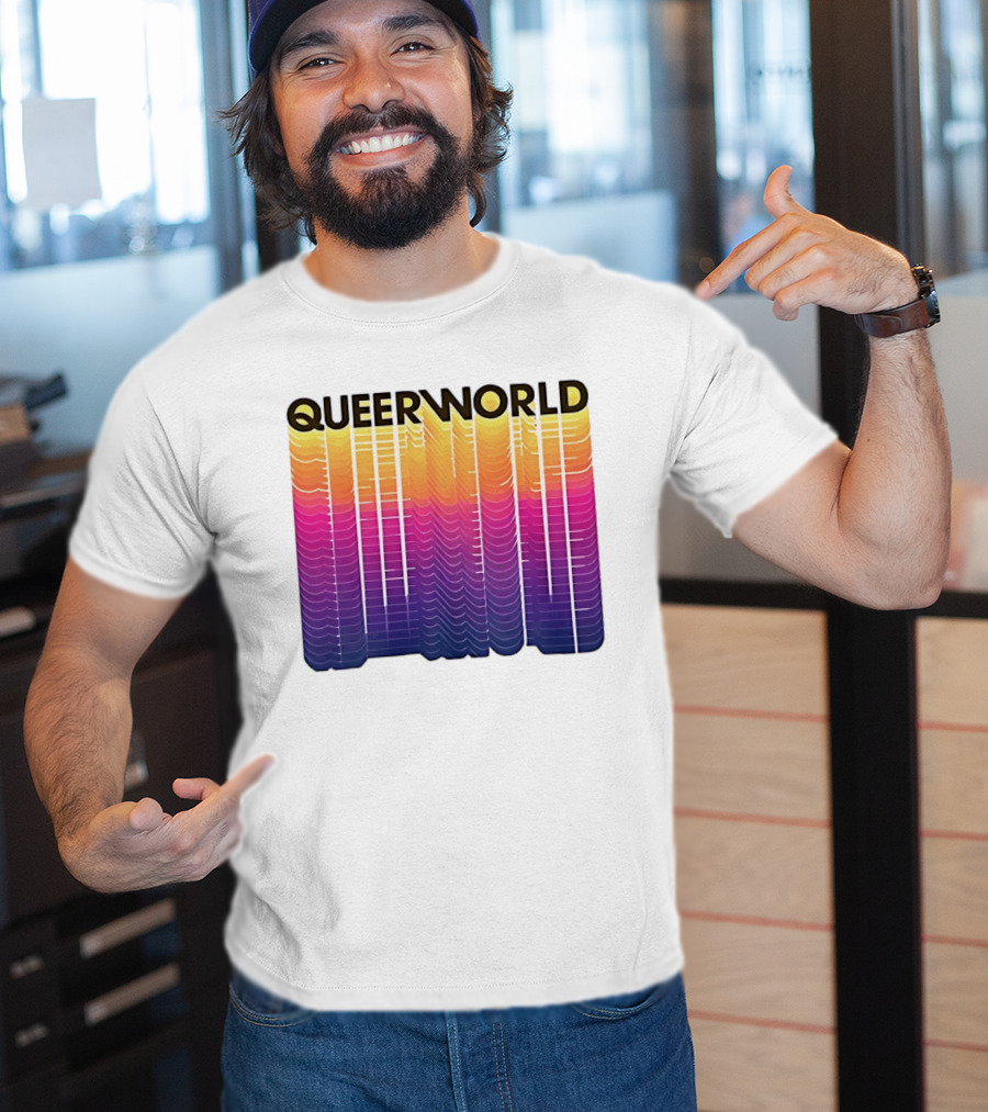 Eternity Queerworld Vibrant Gradient Lines T-Shirt