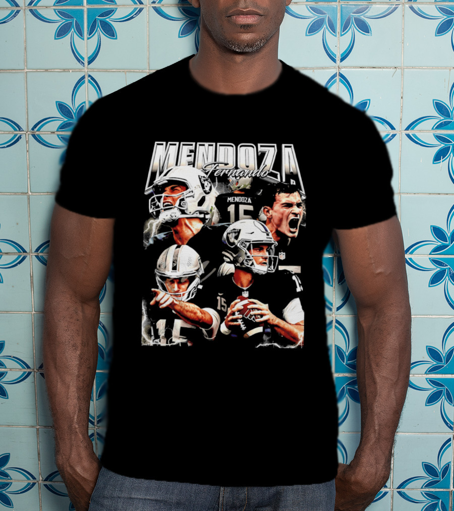 Fernando Mendoza Raiders 15 Retro 90s Bootleg T-Shirt