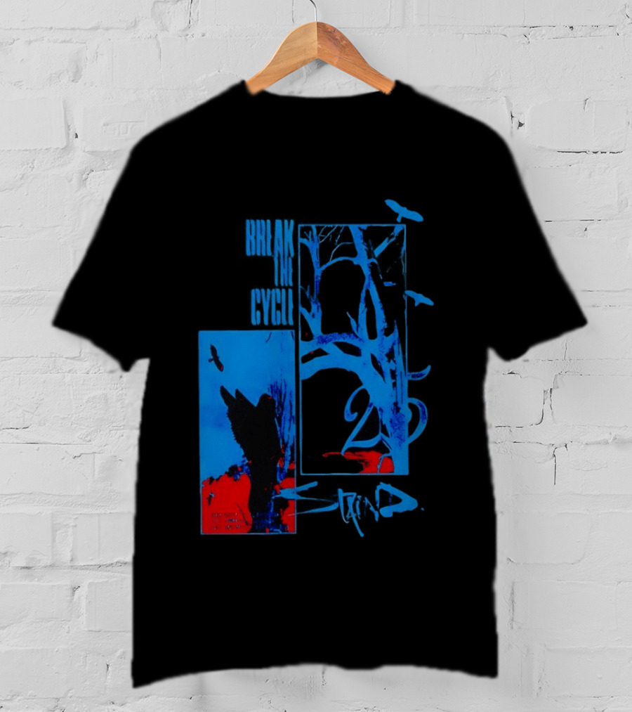 Staind Break The Cycle 25 Anniversary Peaceful Day Vibrant Blue Nature Scene T-Shirt