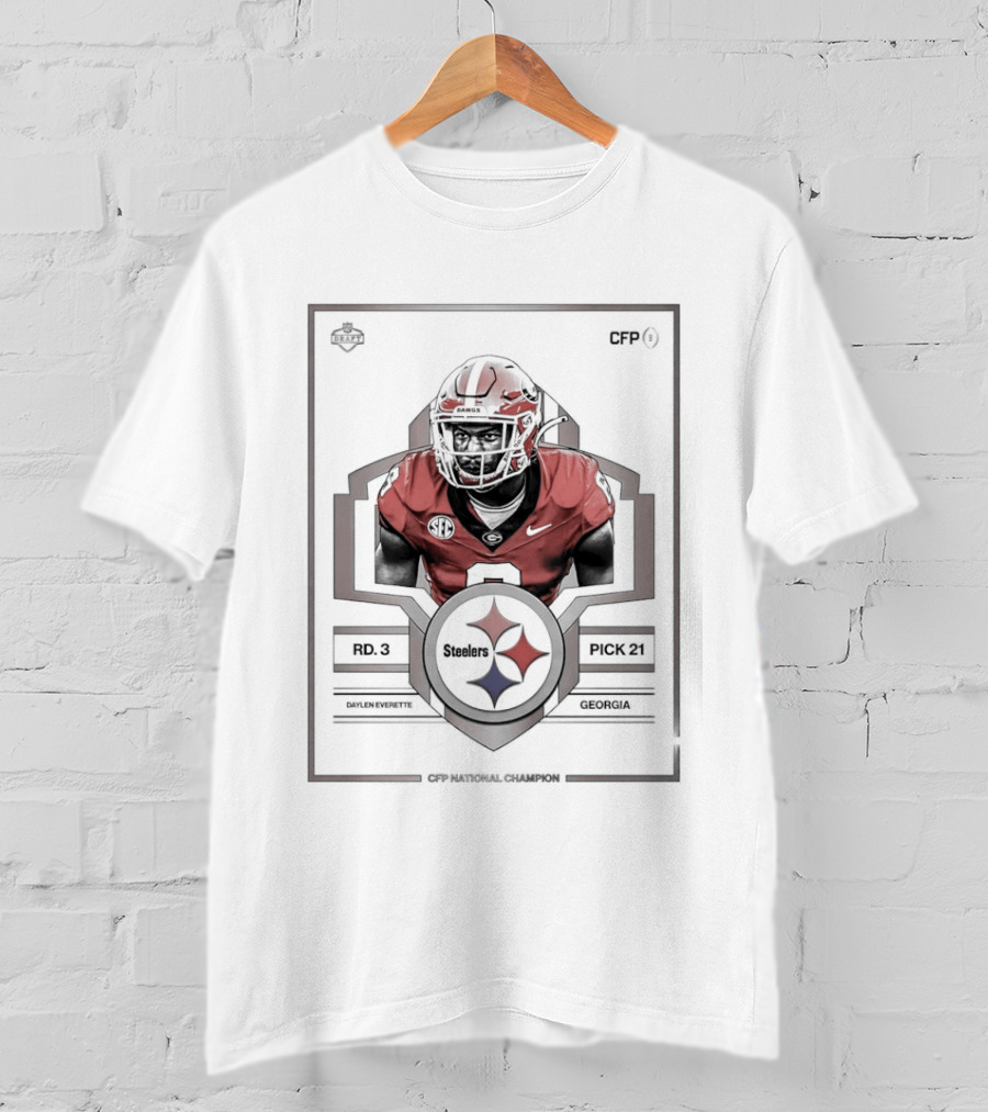Pittsburgh Steelers Pick No. 8 Georgia Daylen Everette 2026 Draft T-Shirt