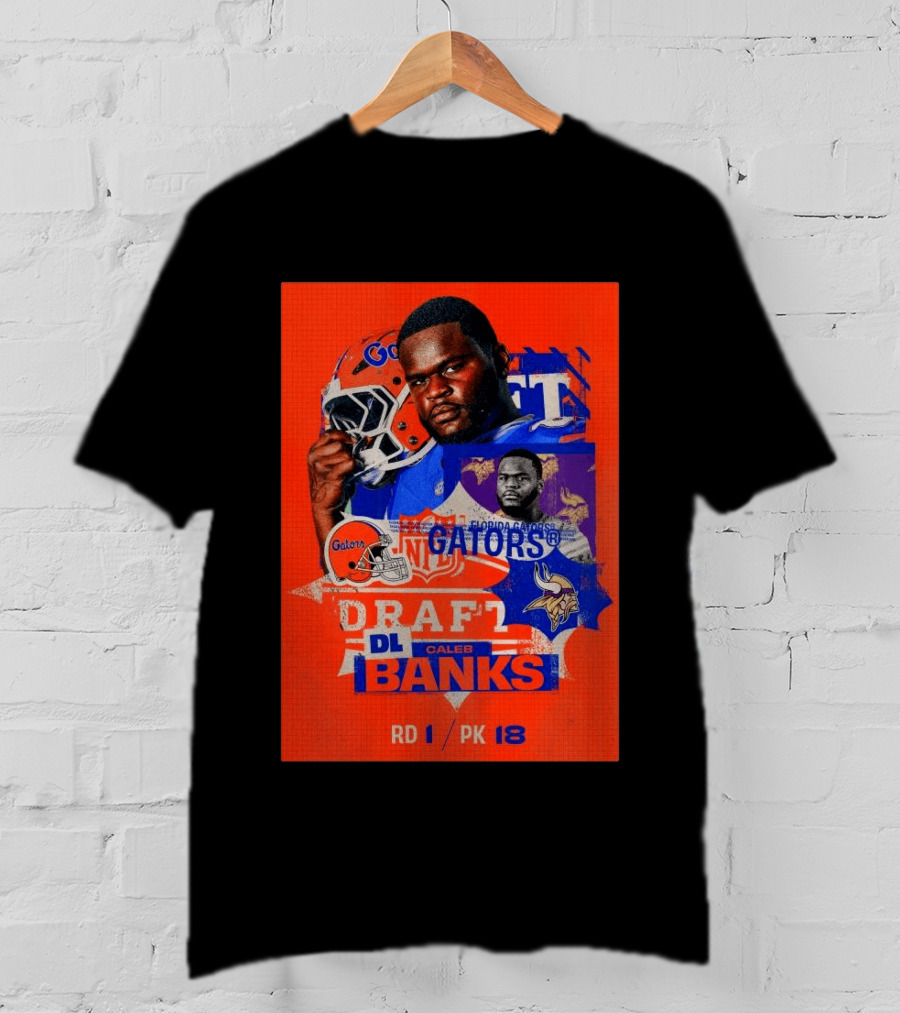 Florida Gators Football Caleb Banks NFL Draft DL Round 1 Pick 18 T-Shirt