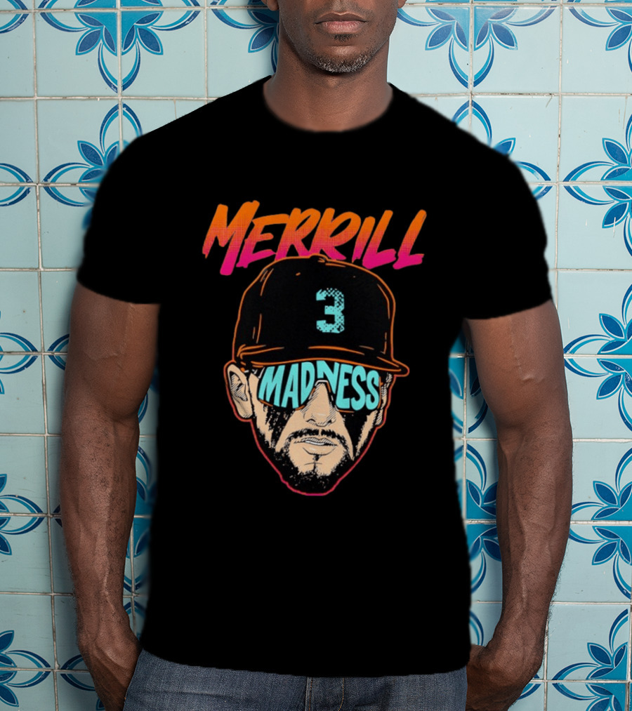 Merrill Madness San Diego Padres Jackson Merrill City Edition 3 Baseball T-Shirt