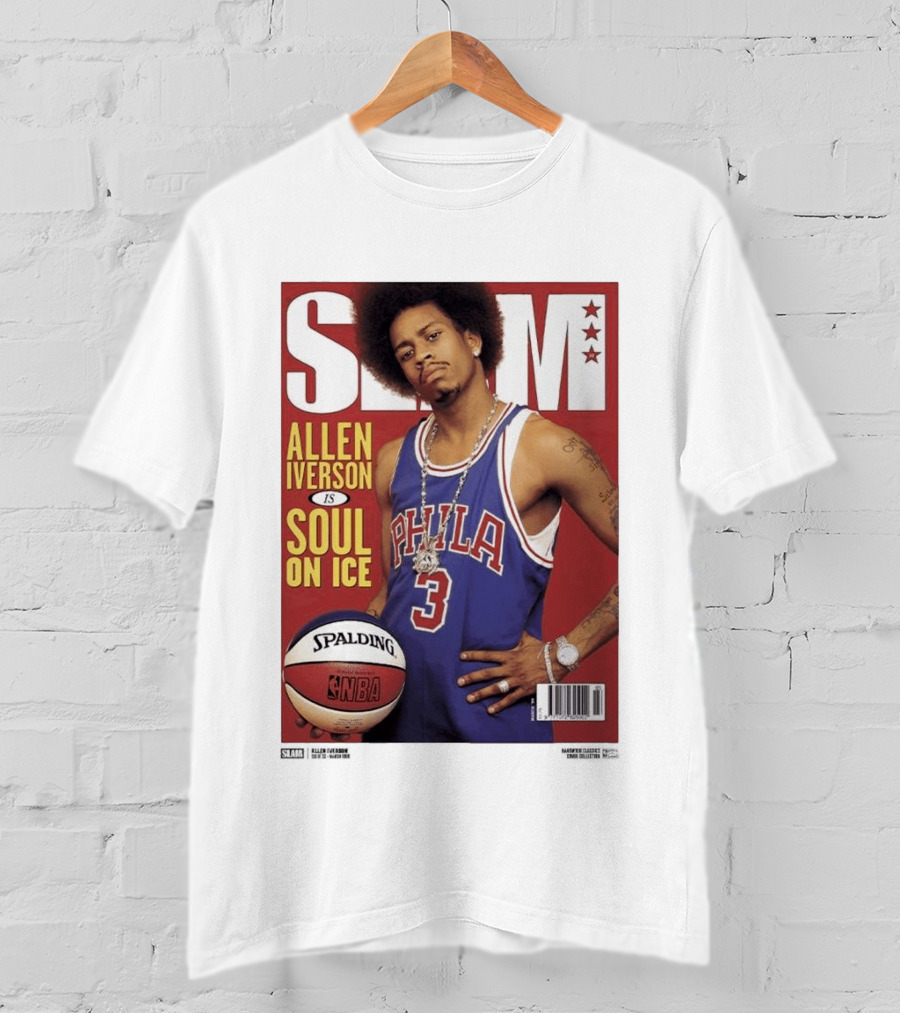Allen Iverson Slam Cover Philadelphia 76ers Soul On Ice T-Shirt