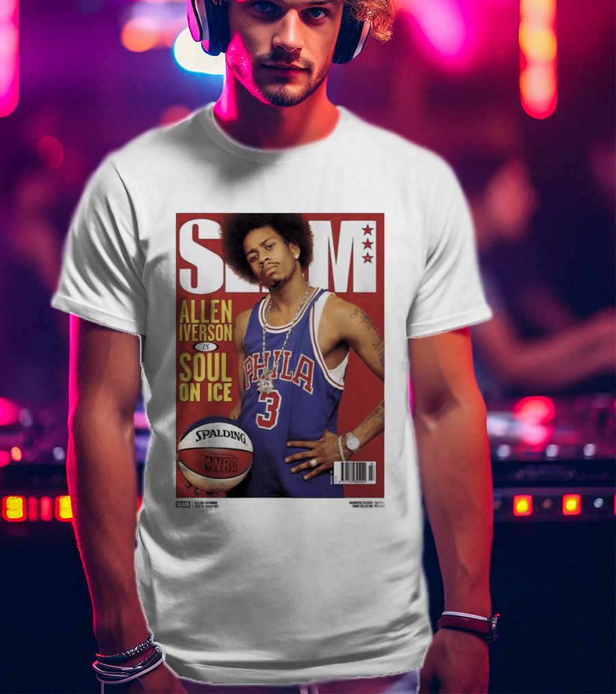 Allen Iverson Slam Cover Philadelphia 76ers Soul On Ice T-Shirt