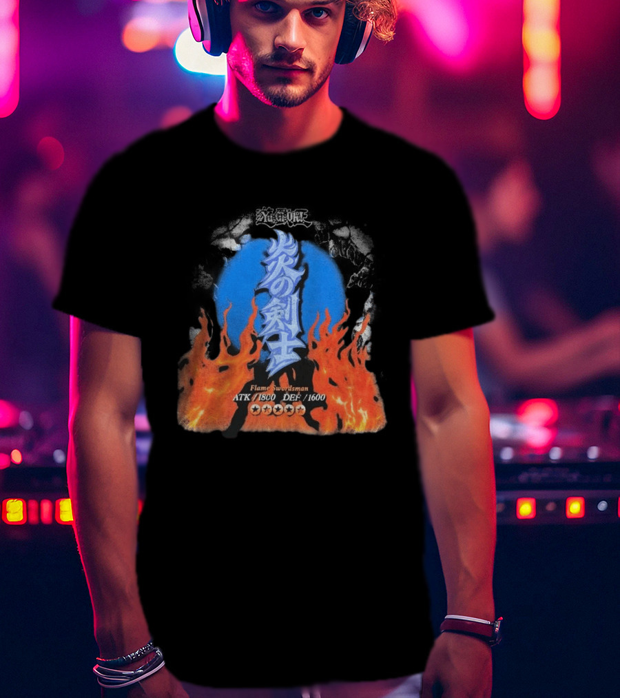 Flame Swordsman ATK 1800 DEF 1600 Yugioh Card Detail T-Shirt