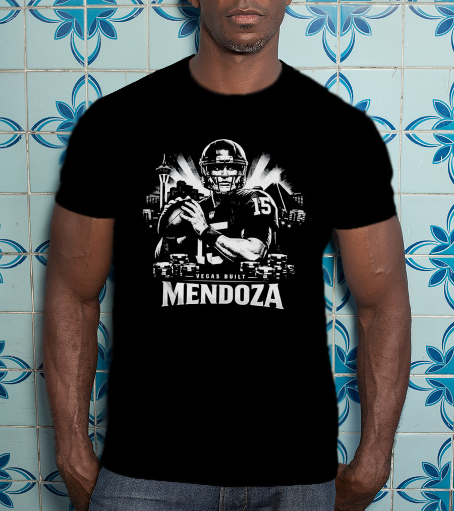 Vegas Built Mendoza City Skyline Fernando Mendoza 15 T-Shirt