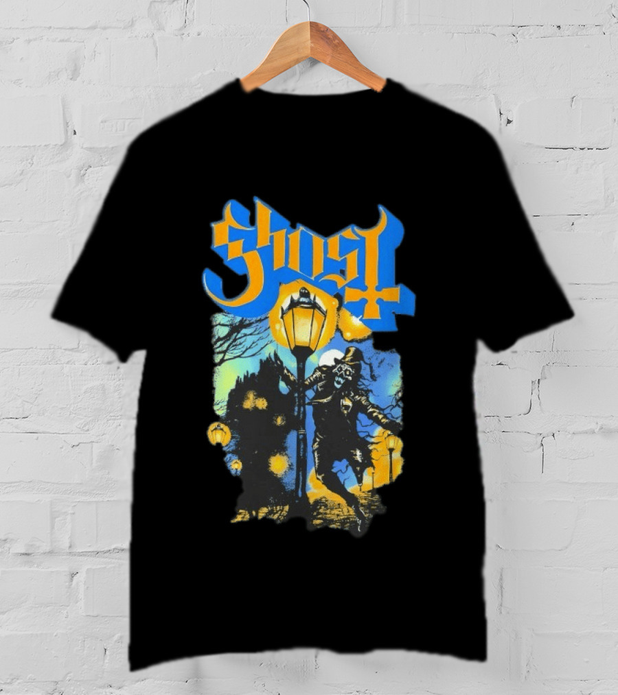 Ghost Lamplighter Night Scene With Lantern And Top Hat Figure T-Shirt