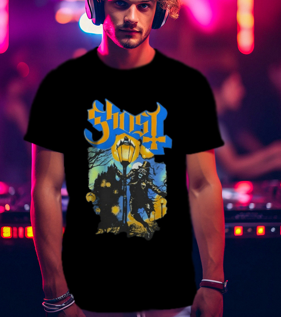 Ghost Lamplighter Night Scene With Lantern And Top Hat Figure T-Shirt