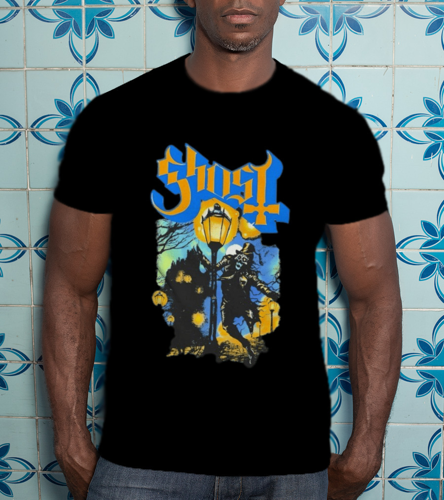 Ghost Lamplighter Night Scene With Lantern And Top Hat Figure T-Shirt