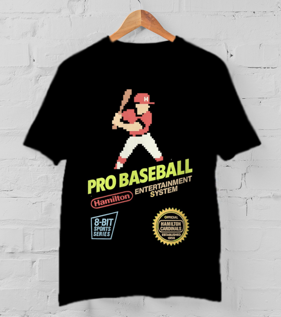Hamilton Cardinals 8 Bit Nintendo Licensed Pro Baseball Players T-Shirt