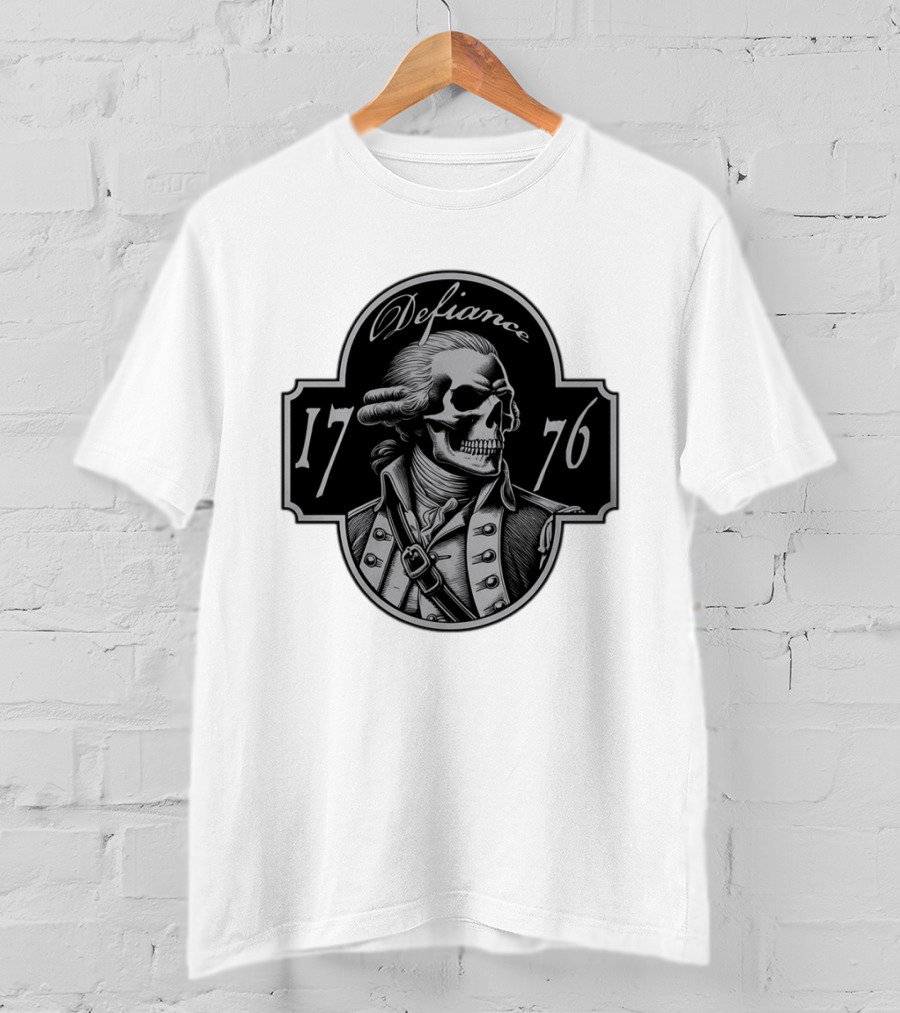 Defiance 1776 George Washington Skeleton Patriotic T-Shirt