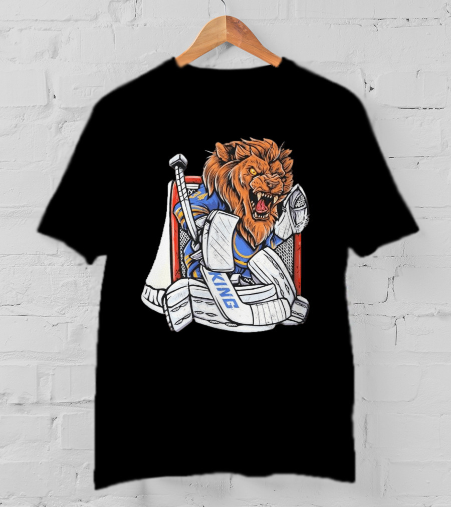 Lion Goalie King Buffalo Sabres Hockey T-Shirt