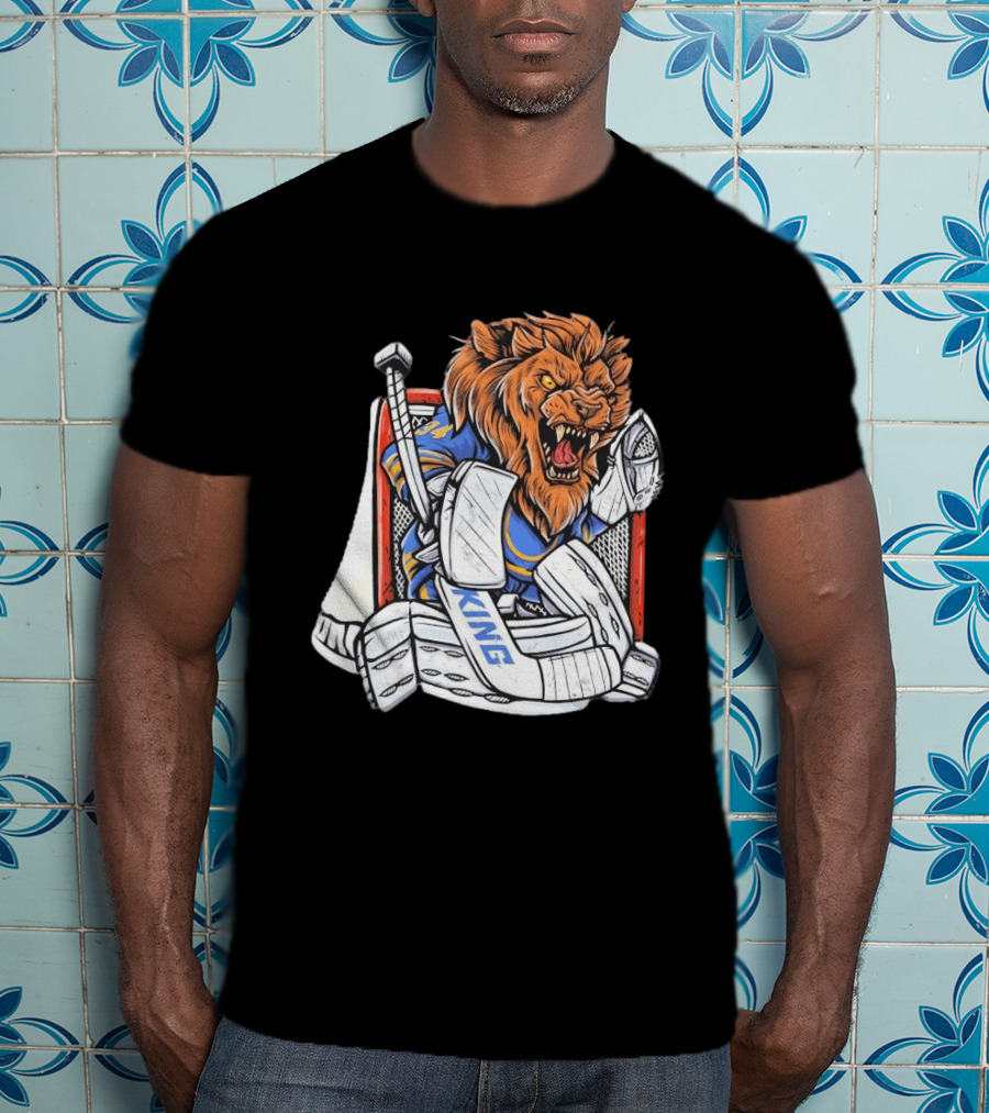 Lion Goalie King Buffalo Sabres Hockey T-Shirt